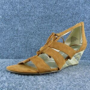 Bandolino Opiuma Women Gladiator Sandal Shoes‎ Brown Fabric Size 9.5 Medium